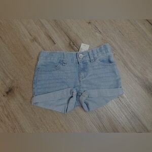 The Childrens Place Girls 5 Denim Blue Jean Shorts Cuffed Adj Waist Y2K